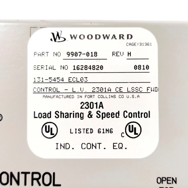 Woodward 9907-018 Load Sharing and Speed Control
