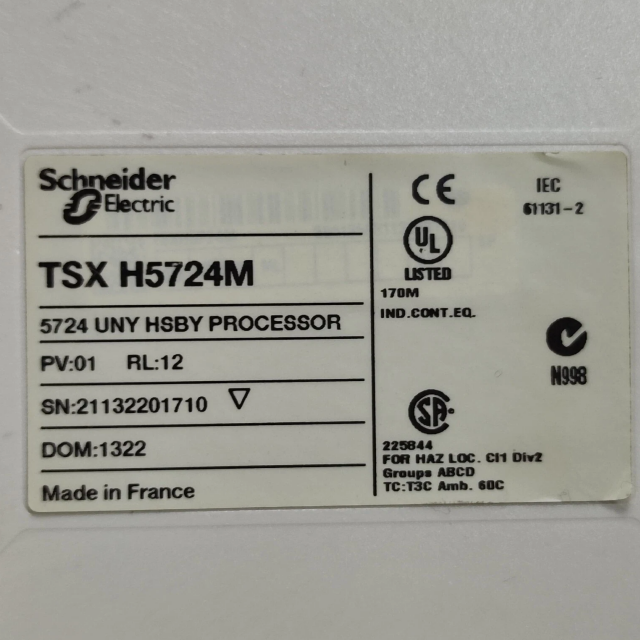 SCHNEIDER TSXH5724M Unity hot standby processor