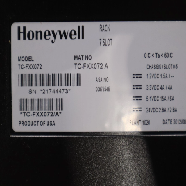 Honeywell TC-FXX072 A 7-Slot Rack Module