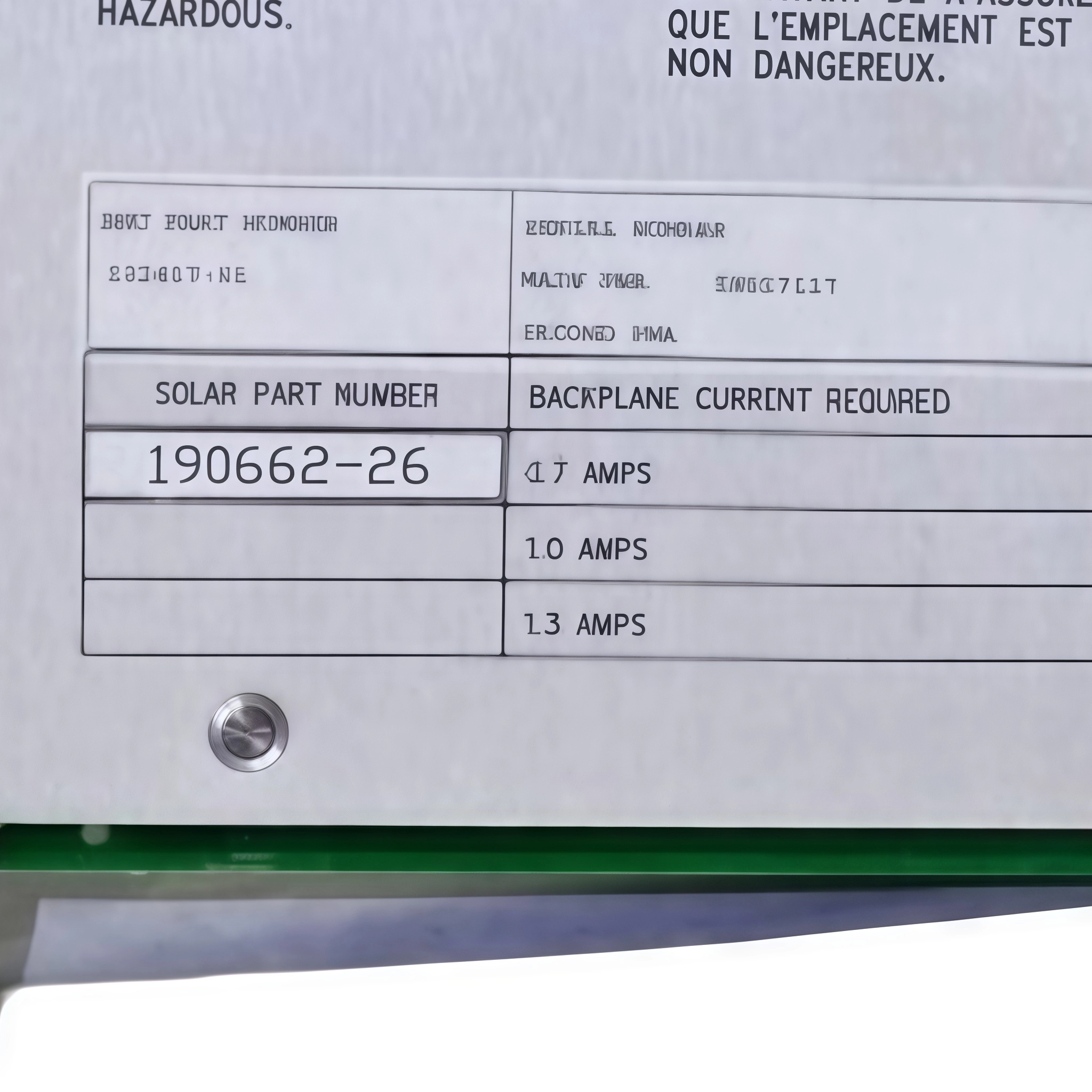 Bently Nevada 132417-01 190662-26 4 Channel Monitor Solar Turbines