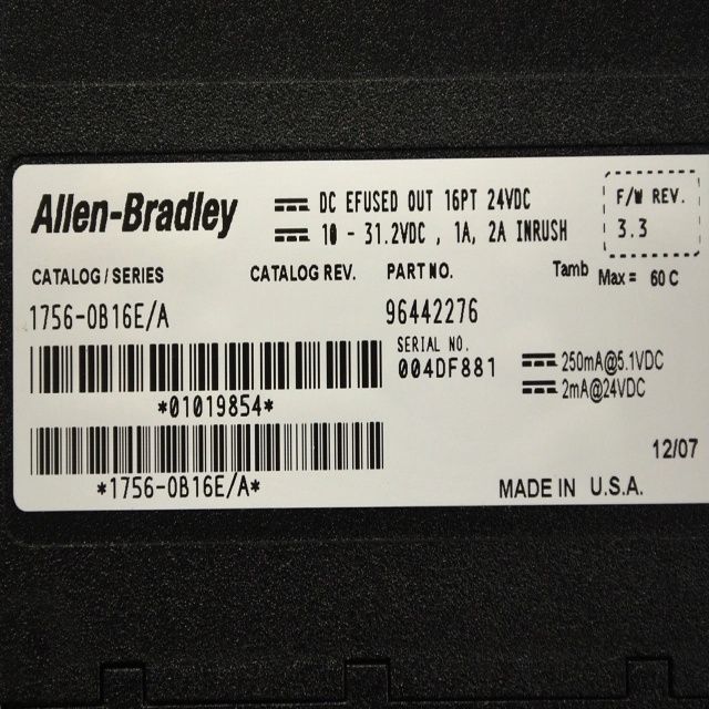 Allen Bradley 1756-OB16E CONTROLLOGIX 16PT DC EFUSED OUT OUTPUT MODULE